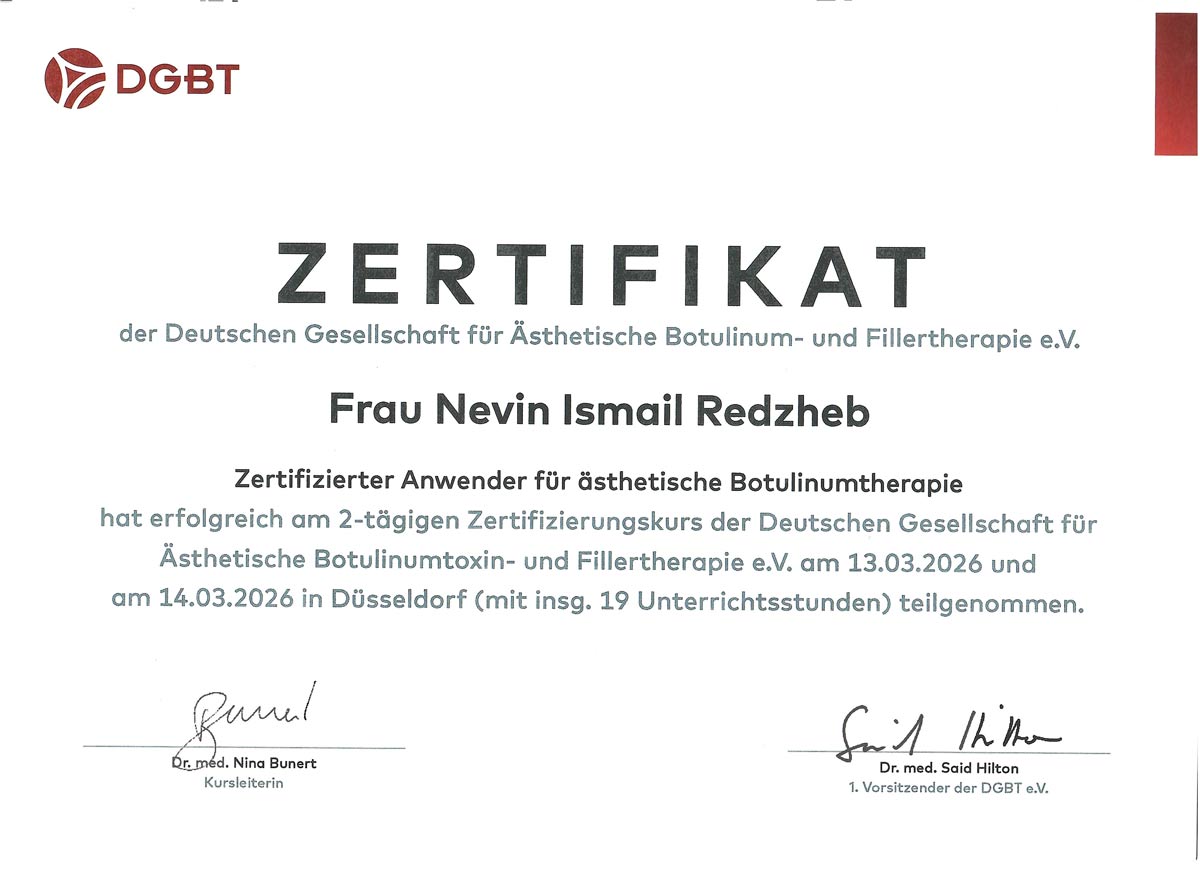 Zertifikat DGBT Redzheb